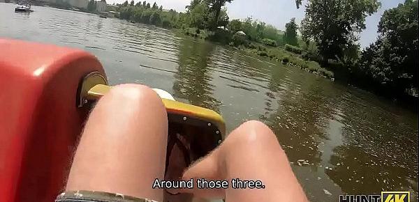  HUNT4K. Hunter meets couple at the lake and pays man to fuck his girl